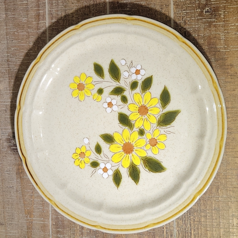 LAST SET! | Vintage | Pair of Crown Manor 'Spring Daisy' Handpainted Plates